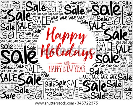 Happy Holidays and Happy new year word cloud background, business concept