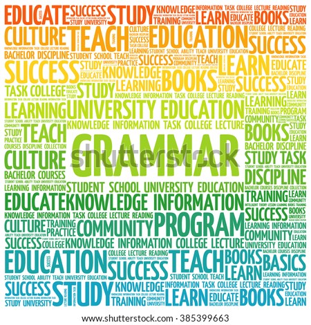 Grammar Word Cloud, Education Concept Background Stock Vector 385399663