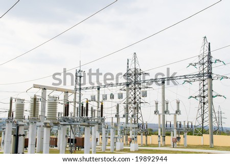 high-voltage substation with switch and breaker