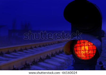stop signal lamp in dusk