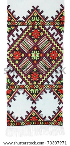 embroidered good by cross-stitch pattern. ethnic colorful pattern