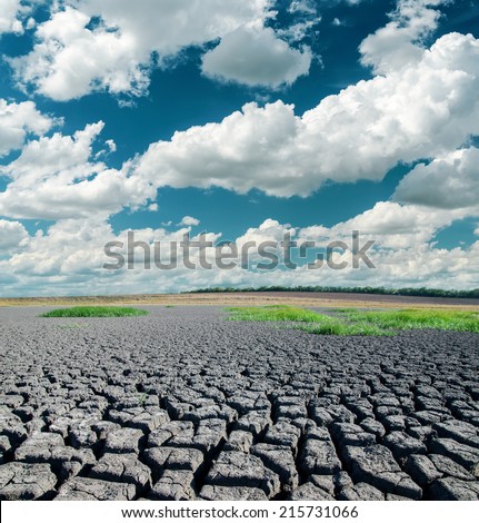 dramatic sky and cracked earth