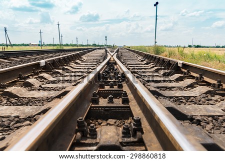railroad crossing closeup