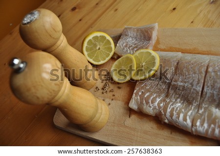 Fillet of fish. Dish, main dish. Fasting food seasoning