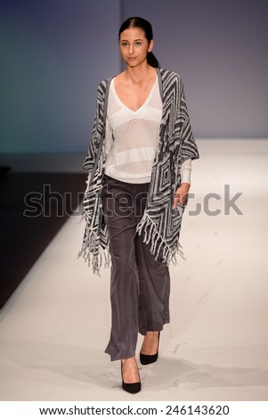 A new collection of designs by italian fashion house Stefanel presented at Potsdam Now, a fashion event accompanying the Mercedes Benz Fashion Week Berlin on January 21, 2015 in Potsdam, Germany.