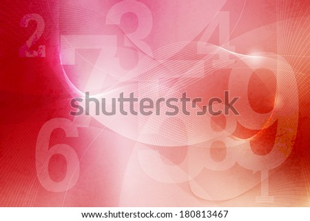 Abstract number and line on red grunge background