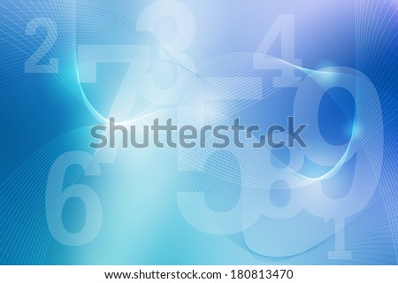 Abstract number and line on blue background