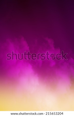 fluffy cloud on yellow to purple gradient color