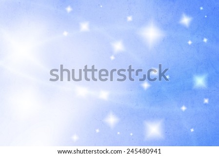 white hearts on grunge soft blue background with spark lights