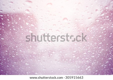 blurred raindrops on glass with fog on abstract pastel  gradient background with grunge paper texture