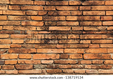 Brick Wall Texture/Brick wall with some bricks lighter colored. Texture and background Horizontal