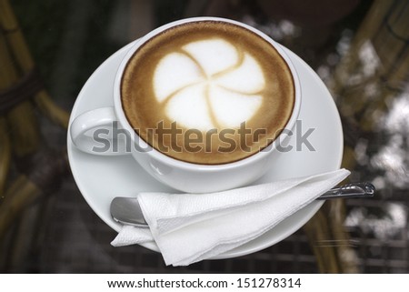 Flower on latte coffee art/Latte Art coffee