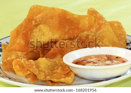Asian Style food appetizer Deep Fried Wonton