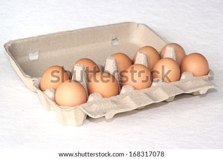 eggs in the package ( Carton paper tray)