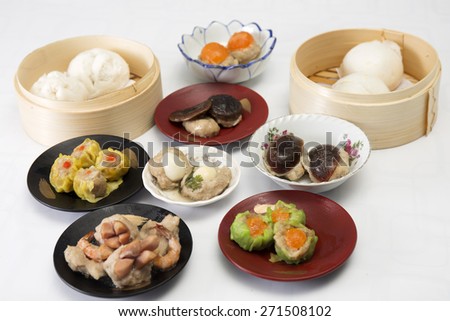 Group of stream Dim Sum chinese food / Cooking Dim sum concept