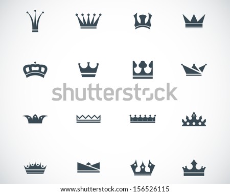 Vector Black Crown Icons Set - 156526115 : Shutterstock