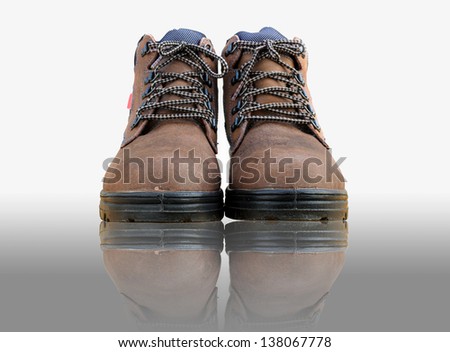 Safety shoes with white isolated