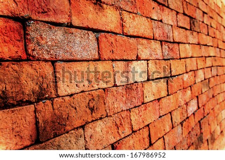 Brick wall with diminishing perspective view