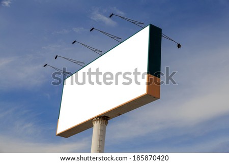 Blank billboard ready for new advertisement  with blue sky background