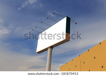 Blank billboard ready for new advertisement  with blue sky background