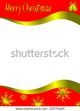 stock photo : Christmas letter stationary with top and bottom christmas 