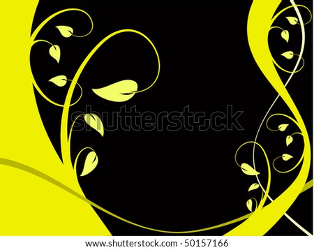 stock vector A yellow and black abstract floral background with a yellow