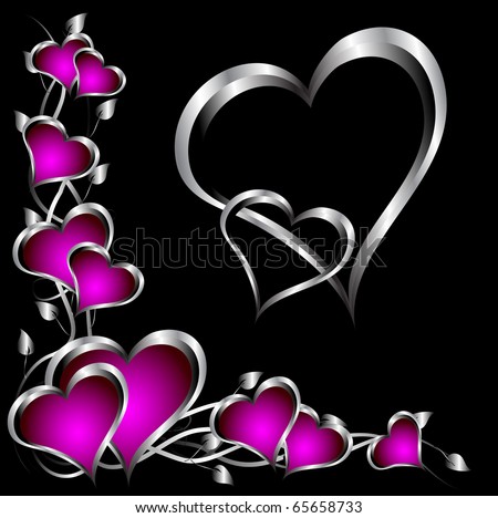 hearts valentines. A purple hearts Valentines