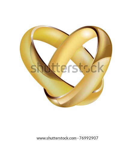 stock vector A vector pair of intertwined ladies and mens wedding rings in