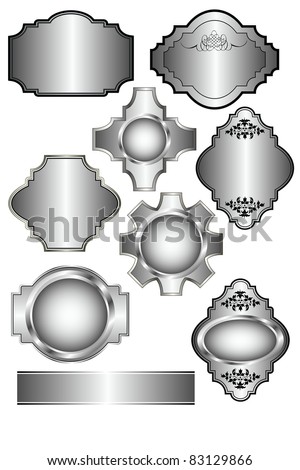 vector Silver labels which