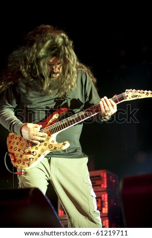 CHICAGO - SEP. 16: Stephen Carpenter of The Deftones takes the stage on the opening night of BlackDiamondSkye on September 16, 2010 in Chicago