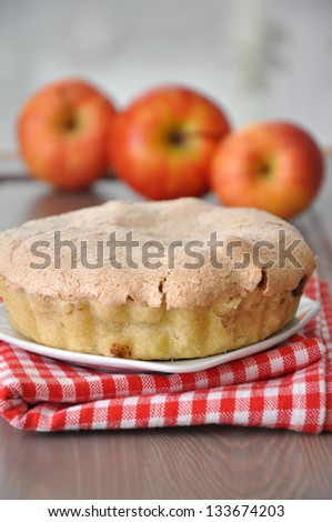 freshly baked apple meringue tart