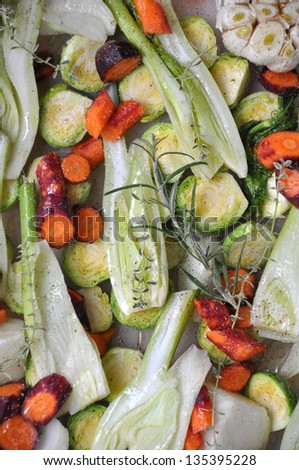 Roasted winter vegetables