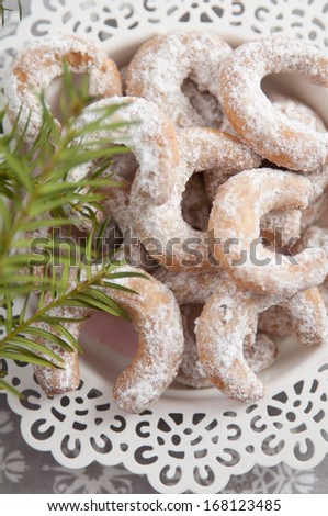 Fresh Vanilla Cookies With Powdered Sugar For Christmas