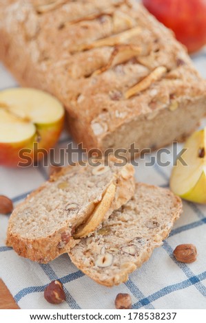 Loaf of apple nut bread