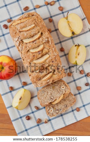 Loaf of apple nut bread