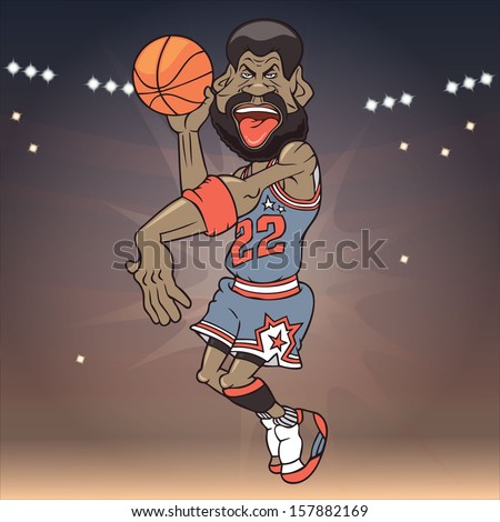 Illustration of a basketball player showing his skills Illustration of a basketball player showing his skills