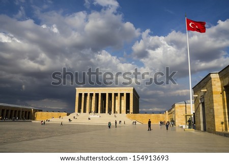 ANKARA - OCT 24: Citizens visiting to the mausoleum of Mustafa Kemal Ataturk who is the leader of the Turkish Independence War and the founder of the Republic of Turkey on 24 October 2012, Ankara