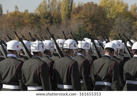 ANKARA, TURKEY - OCT 29: October 29th Republic Day was celebrated with an official ceremony and military parades at Hipodrom, Ankara on October 29, 2013 in Ankara, Turkey
