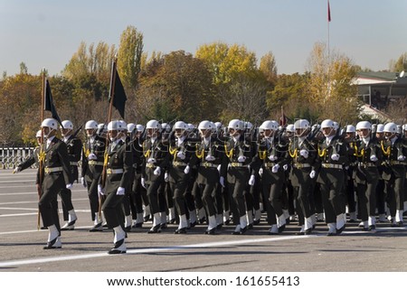 ANKARA, TURKEY - OCT 29: October 29th Republic Day was celebrated with an official ceremony and military parades at Hipodrom, Ankara on October 29, 2013 in Ankara, Turkey