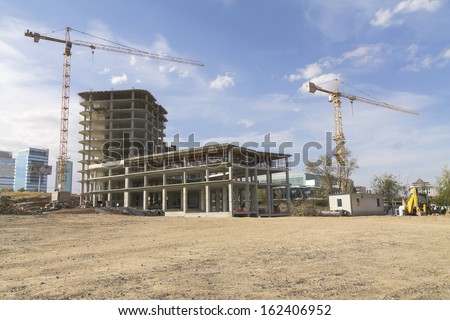 Construction Site With Cranes