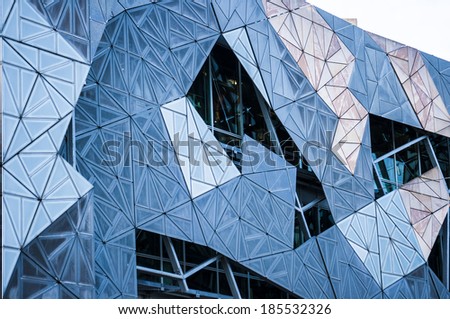Building patterns close up in Fed Square Melbourne
