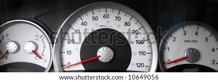 Fuel, Gas, Temperature, Speedometer, and tachometer gauges