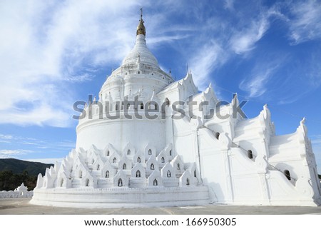 The white pagoda of Hsinbyume Mya Thein Dan pagoda paya temple Mingun Mandalay Myanmar The white pagoda of Hsinbyume Mya Thein Dan pagoda paya temple Mingun Mandalay Myanmar