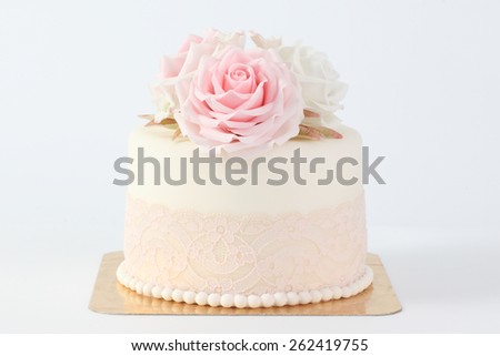 cake decorated with sugar paste flowers