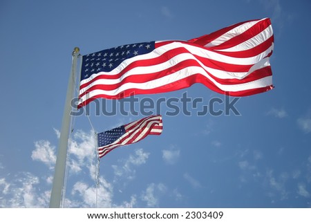 Two of the United States of America flag