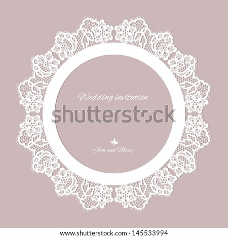 Wedding invitation Lace background with a place for text Vintage lace vector design realistic Wedding invitation Lace background with a place for text Vintage lace vector design realistic