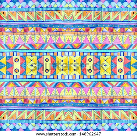 Seamless geometric pattern in aztec style Tribal ethnic texture Raster illustration hand drawn Seamless geometric pattern in aztec style Tribal ethnic texture Raster illustration hand drawn