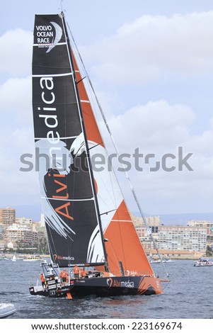 ALICANTE, SPAIN - OCTOBER 11: ALVIMEDICA boat  in the Race Exit, \