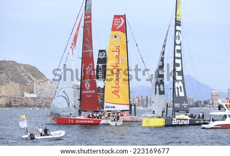 ALICANTE, SPAIN - OCTOBER 11: Boats on challenge in the Race Exit, \