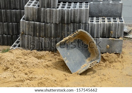 Hod for construction process on a heap of sand at construction site